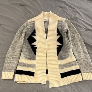 Abound Cream and Gray Knit Cardigan